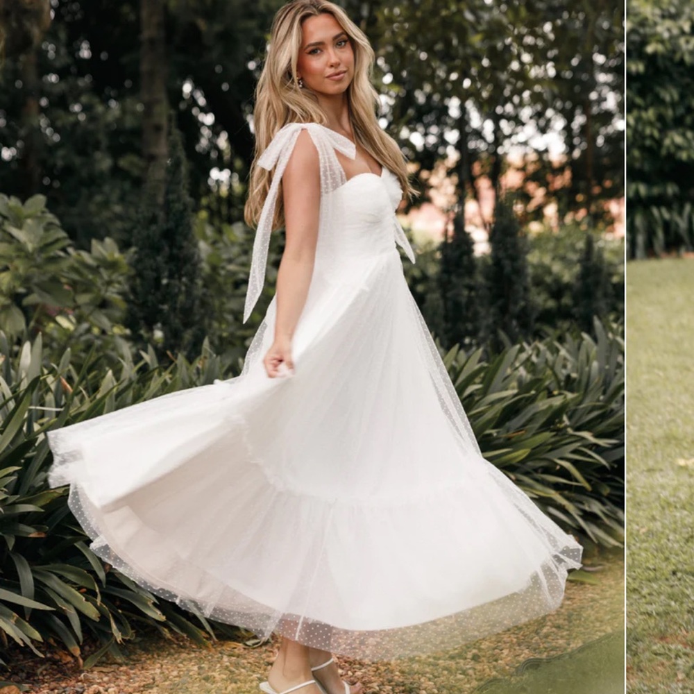 Petal and pup white bow dress